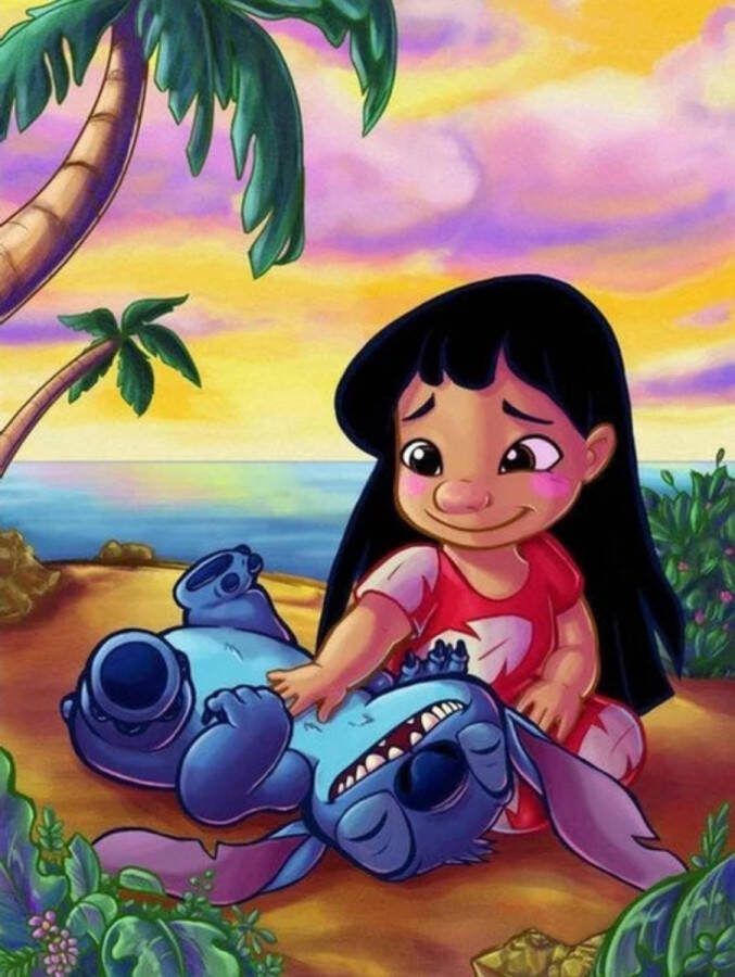 Diamond painting Disney lilo&stitch 30x40 ronde steentjes