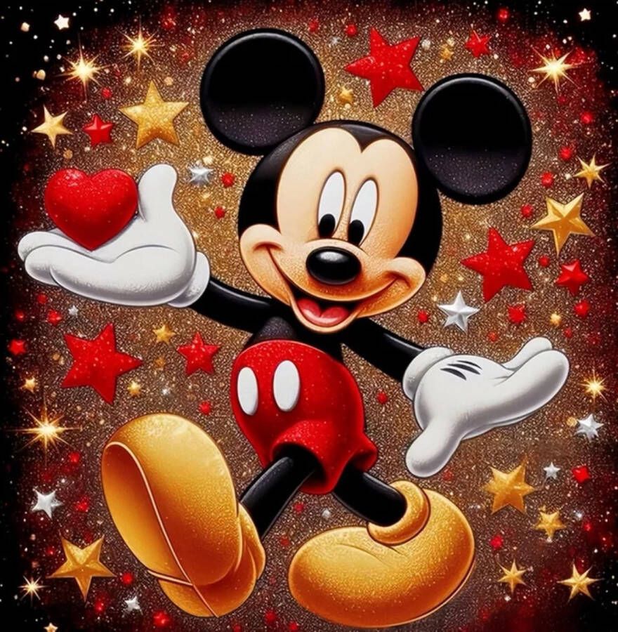 Diamond painting Disney Mickey Mouse 50x50 ronde steentjes