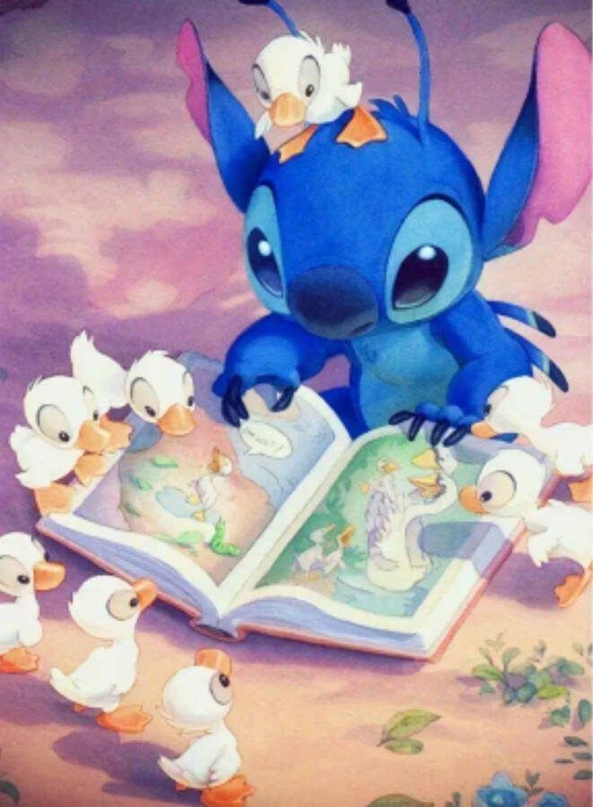 Diamond painting Disney Stitch 30x40 ronde steentjes