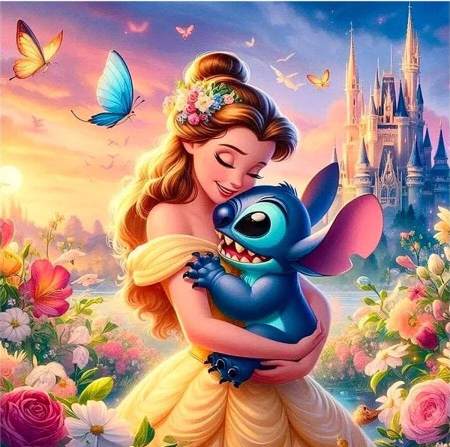 Diamond painting Disney Stitch 50x50 vierkante steentjes
