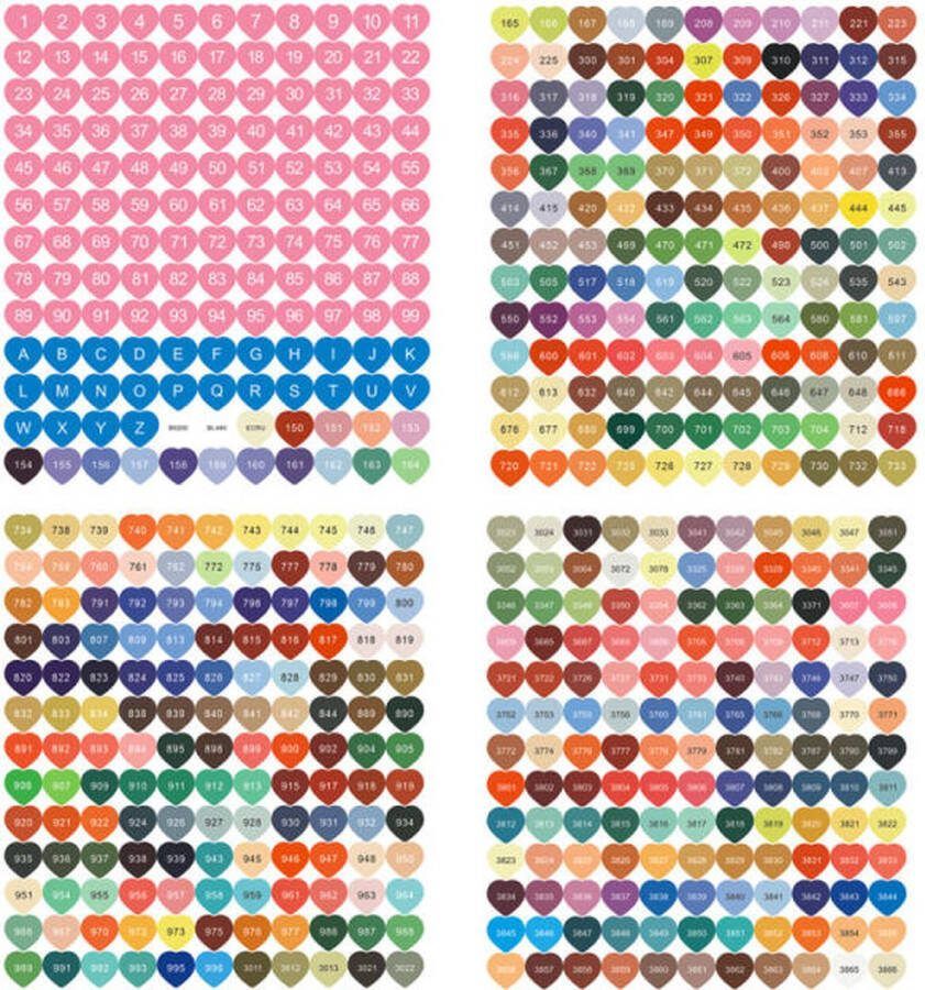 Diamond Painting DMC stickers 447 stuks Hartjes