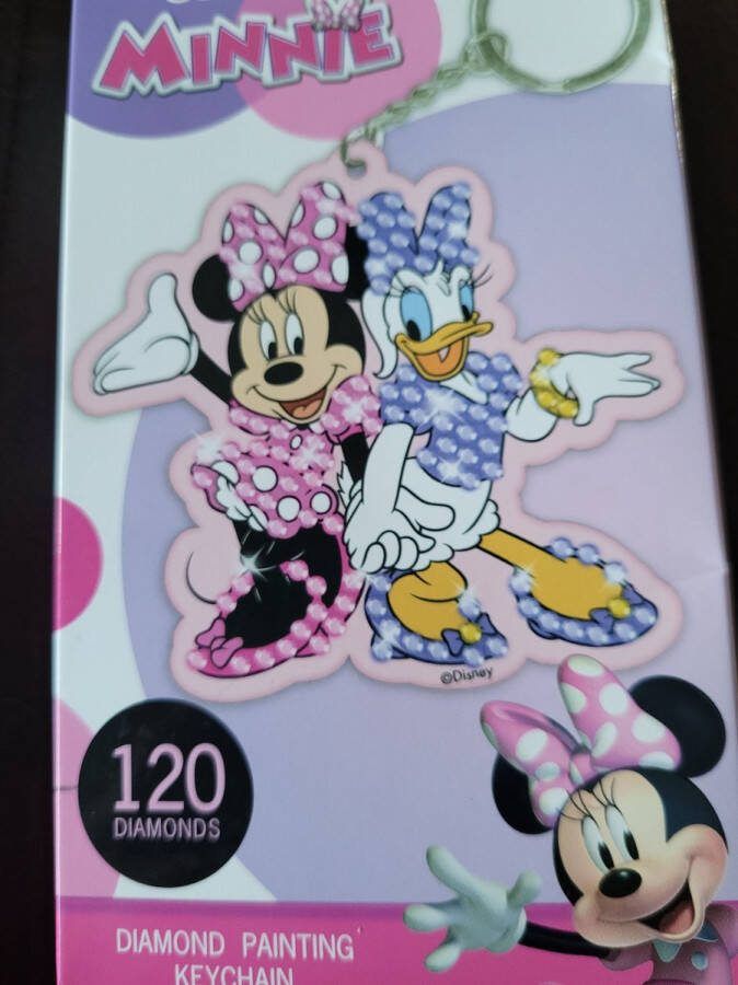 Diamond painting- Katrien & Minnie Disney- sleutelhanger