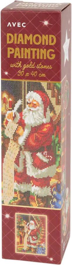 Diamond Painting Kerst 30x40cm kerstman Kerst Kerstcadeau Diamond Painting Volwassenen Diamond Painting Kinderen Diamond Painting Pakket Volledig Vierkante steentjes- glitter steenjes