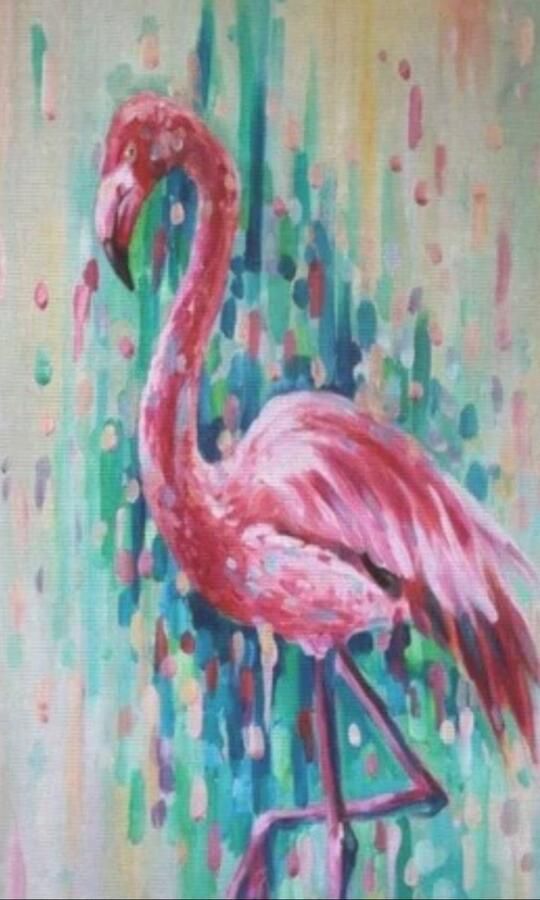 Diamond Painting-Kleurrijke flamingo-Diamond painting voor volwassenen- Diamond painting voor kinderen 40x50-ronde steentjes-Diamond painting pakket volledig