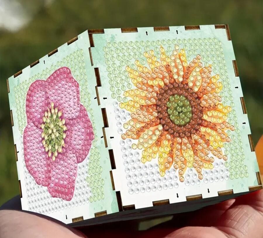 Diamond painting- kubus dobbelsteen bloemen