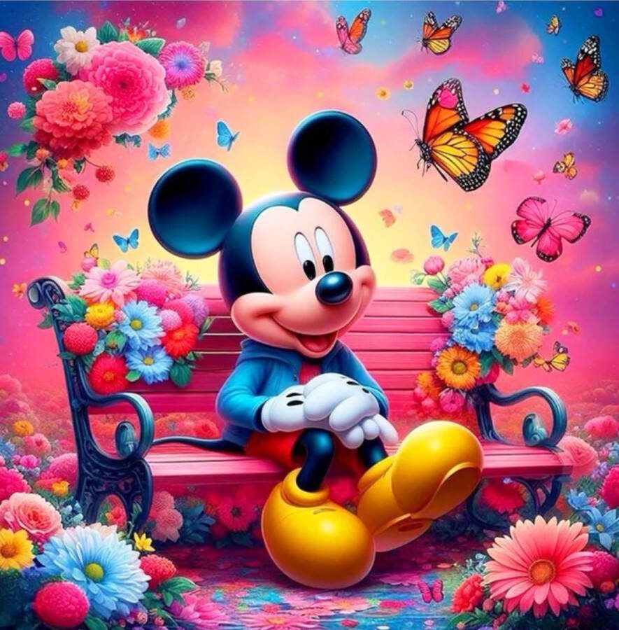 Diamond painting Mickey Mouse 50x50 vierkante steentjes