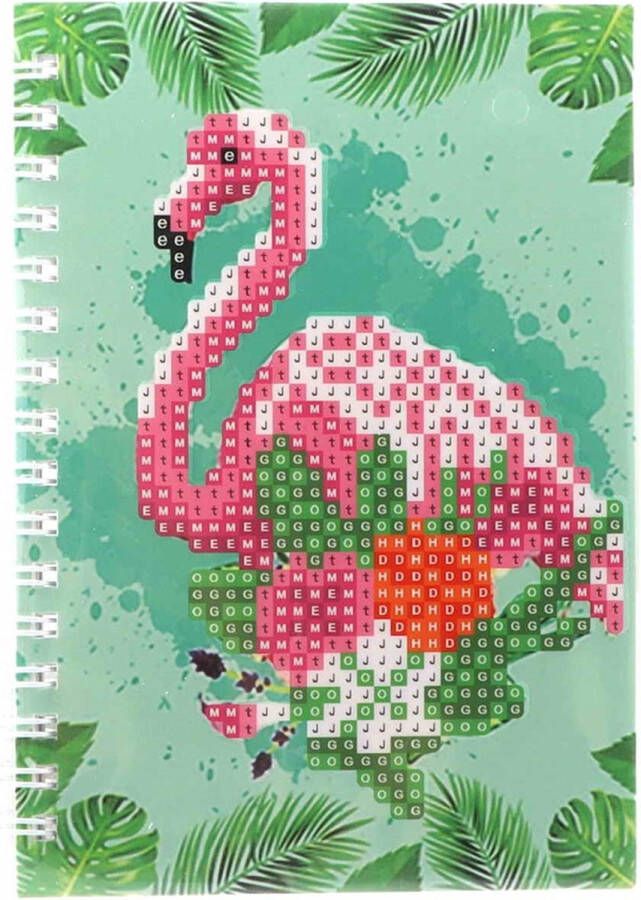 Diamond painting notitie boek flamingo