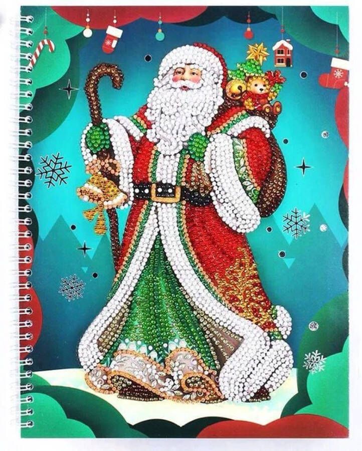 Diamond painting notitieboek A4 kerst Kerstman