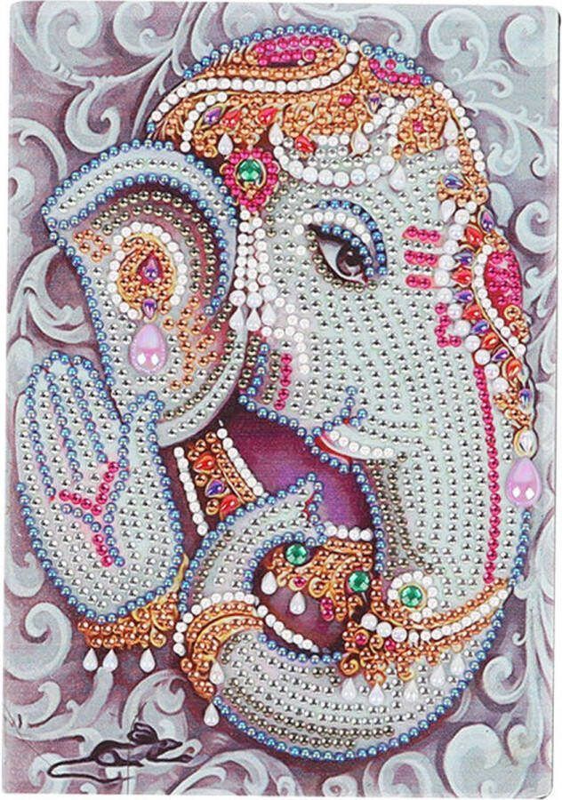 Diamond Painting Notitieboekje │ Diamond Painting Tekenboekje │ Diamond Painting Dagboekje │ Olifant │ Formaat 14.5 x 21 cm │ Ronde steentjes