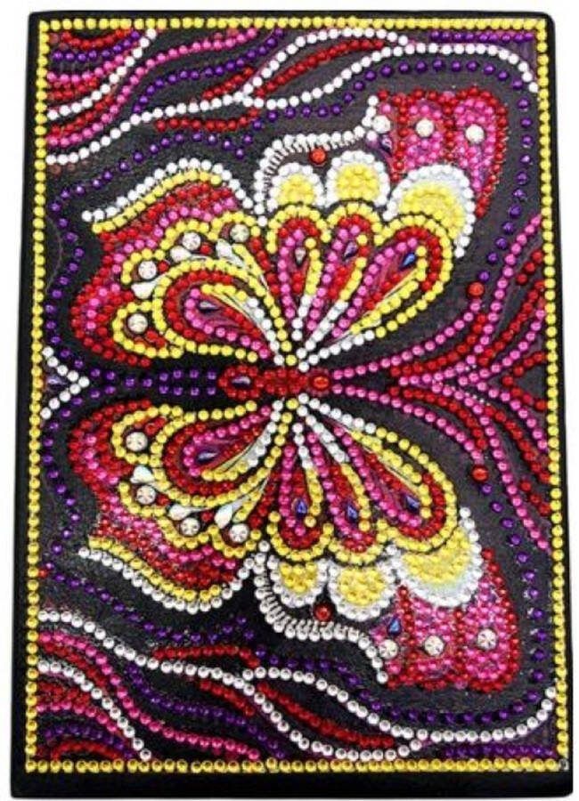Diamond Painting Notitieboekje │ Diamond Painting Tekenboekje │ Diamond Painting Dagboekje │ Vlinder 01 │ Formaat 14.5 x 21 cm │ Ronde steentjes