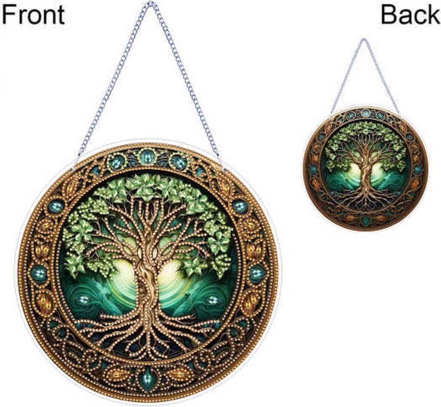 Diamond Painting Raamhanger Ronde steentjes Compleet Hobbypakket 24 centimeter