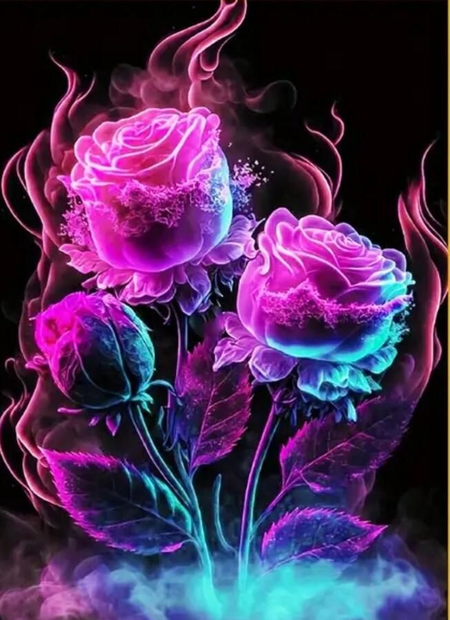 Diamond painting rozen 30x40 ronde steentjes
