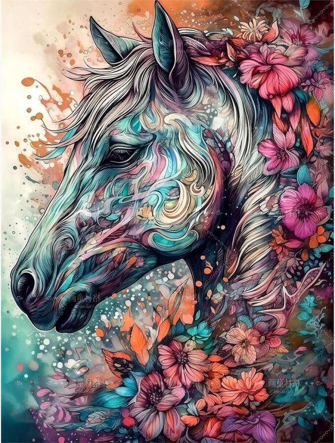 Diamond Painting Set 5D Diamond Art Kit DIY Diamond Embroidery Home Wall Decor 40 x 30 cm Horse Diamond painting