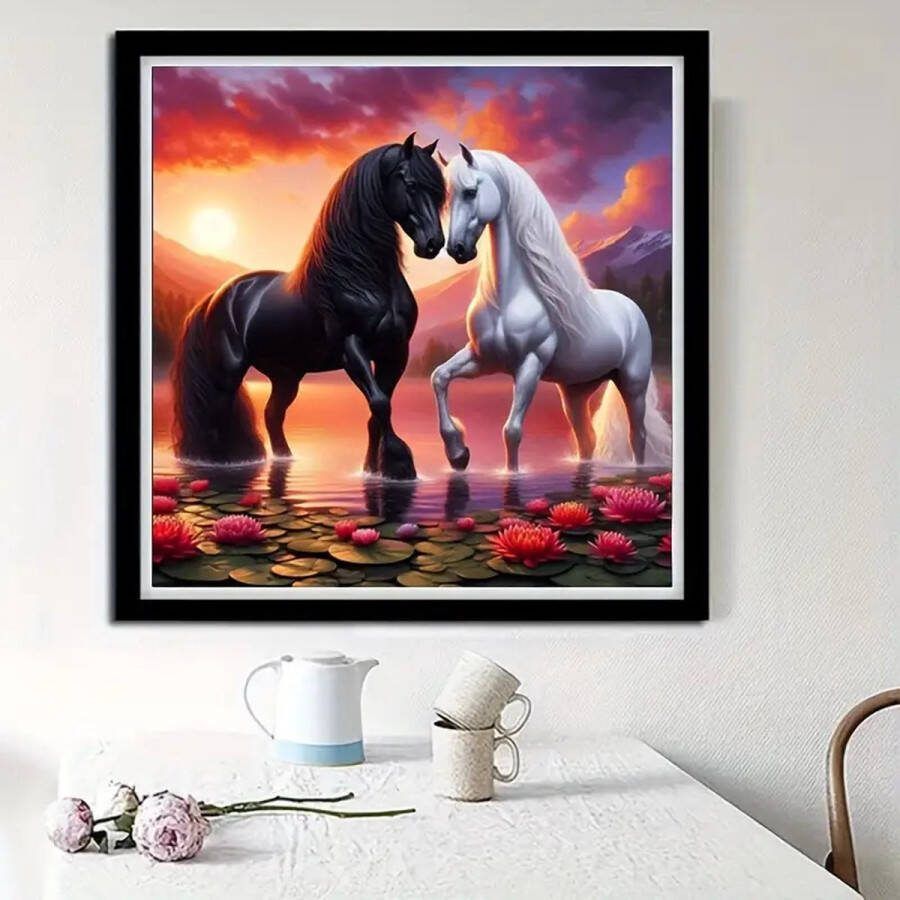 Diamond painting set Paarden Genegenheid 20x20cm