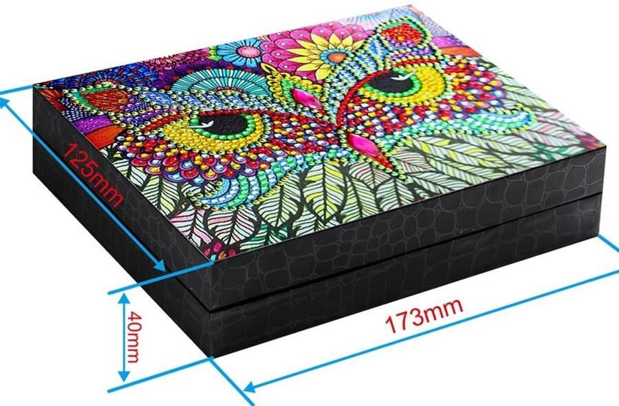 Diamond Painting Sieradendoos Uil Te beplakken met steentjes Compleet Hobbypakket -12 5x17 3x4cm
