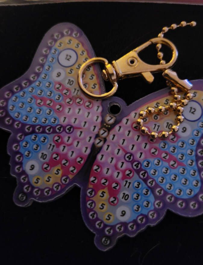 Diamond painting sleutelhanger vlinder