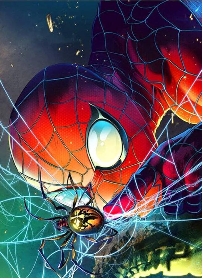 Diamond painting Spiderman 50x70 vierkante steentjes