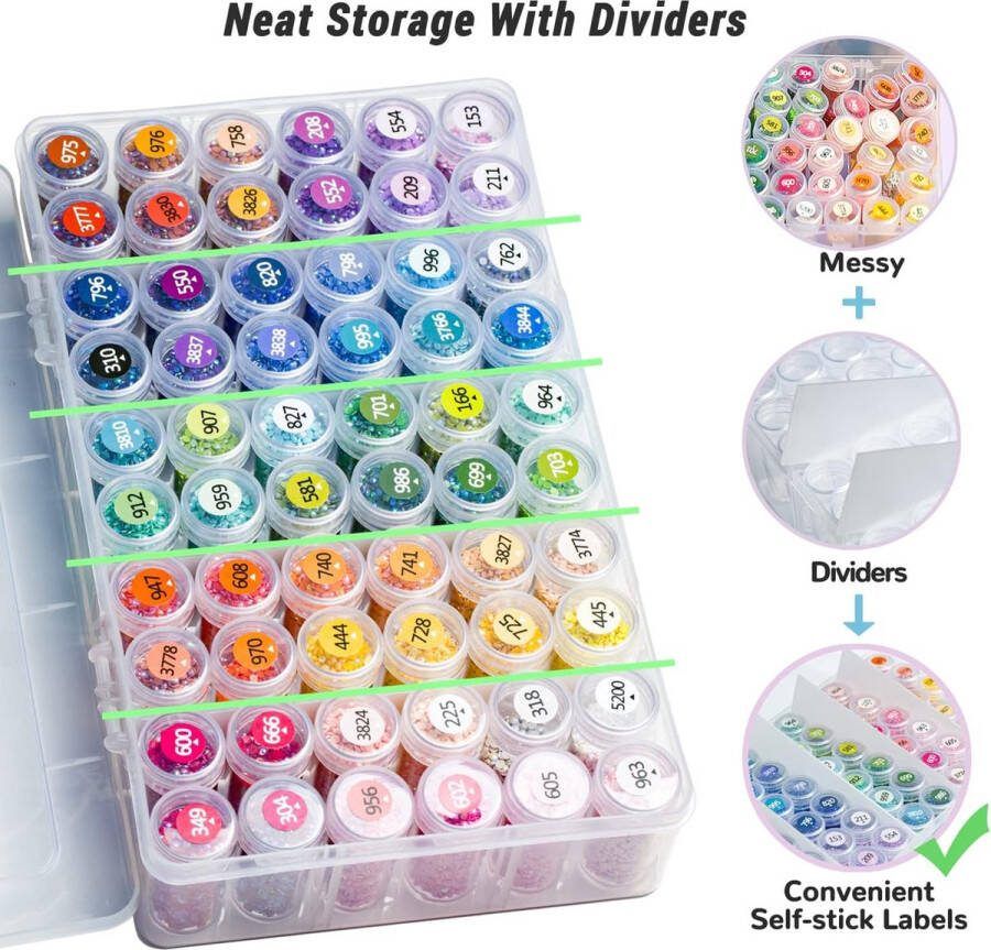 Diamond painting storage box diamantborduurwerk doos voor doe-het-zelf handwerk