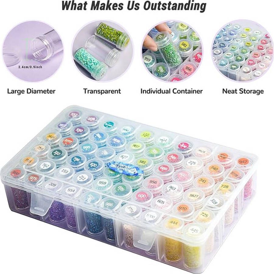 Diamond painting storage box diamantborduurwerk doos voor doe-het-zelf handwerk 60