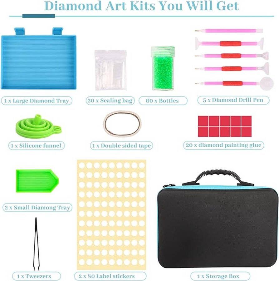 Diamond painting storage box diamantborduurwerk doos voor doe-het-zelf handwerk 60