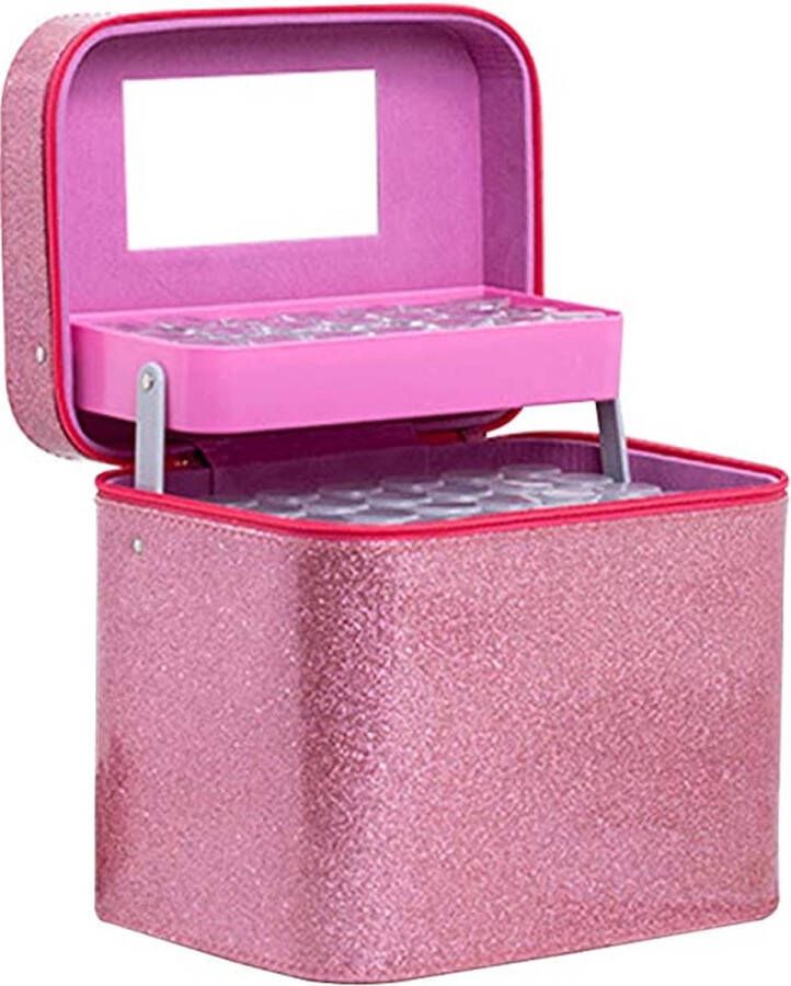 Diamond painting Storage case 126 slots Licht roze