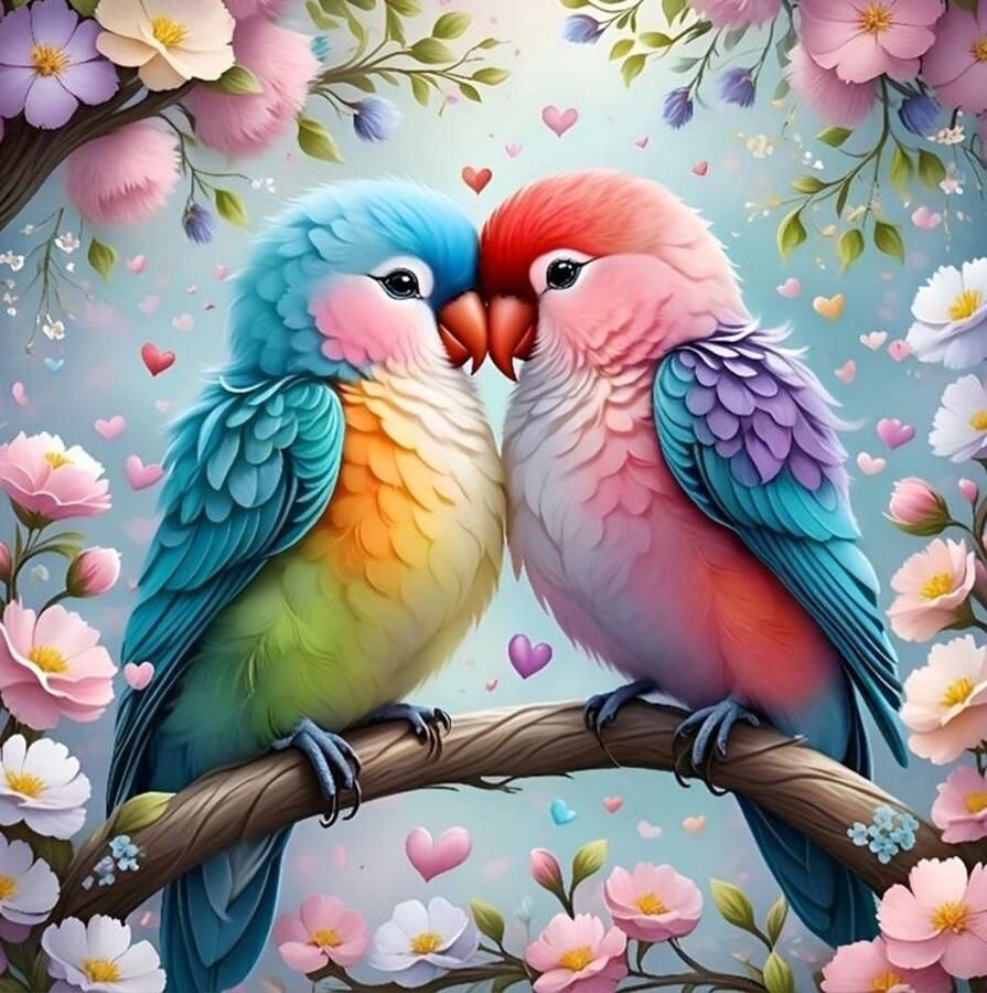 Diamond Painting vogels hobbypakket 20x20 cm