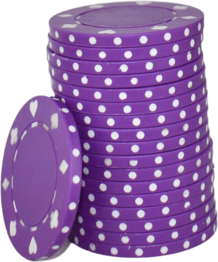 Mec Dice poker chips paars (25 stuks) pokerchips poker ABS chips pokerspel pokerset poker set