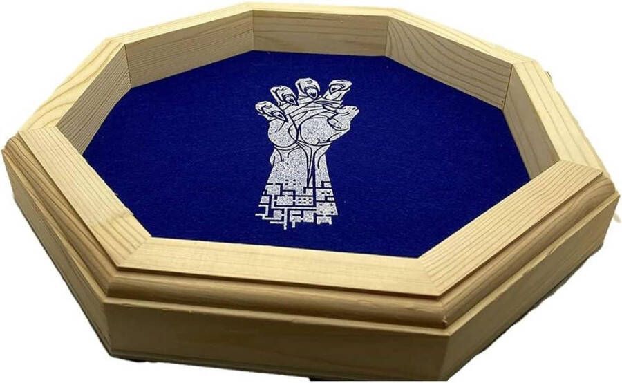 Dice tray Deluxe houten 12 inch dobbelstenen rollade voor RPG en tafelspellen achthoekige bamboe DnD gaming accessoire grote fantasie spel Die Roller (Ghoul) dice tray