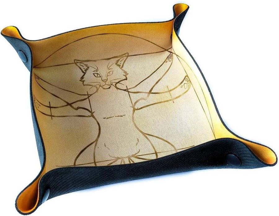 Dice tray Dobbelbak voor bordspellen en rollenspellen Wonderboek Vitruviaanse Kat dice tray