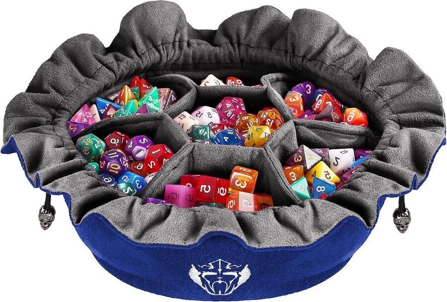 Dice tray IMMENSE dobbelsteentas met vakken Blauw Capaciteit 150+ dobbelstenen Ideaal voor hamsteraars van dobbelstenen gepatenteerd ontwerp. dice tray