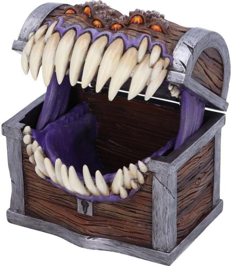 Dice tray opbergdoos mimiek dobbelstenen 113 cm hars bruin D&D merchandise karakter dobbelstenen gegoten hars dice tray