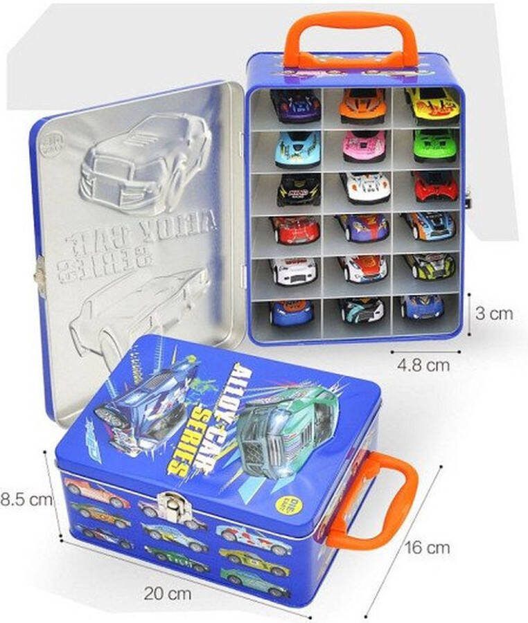 Die-cast Auto's in Opbergblik 18dlg