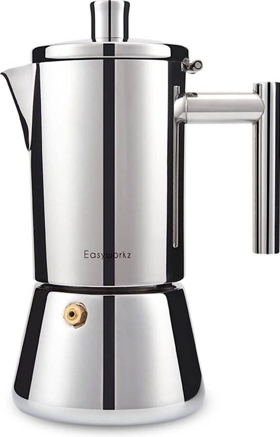 Diego espressomachine voor kookplaat roestvrij staal Italiaans koffiezetapparaat mokkapot voor 6 kopjes 300 ml espressopot voor inductie