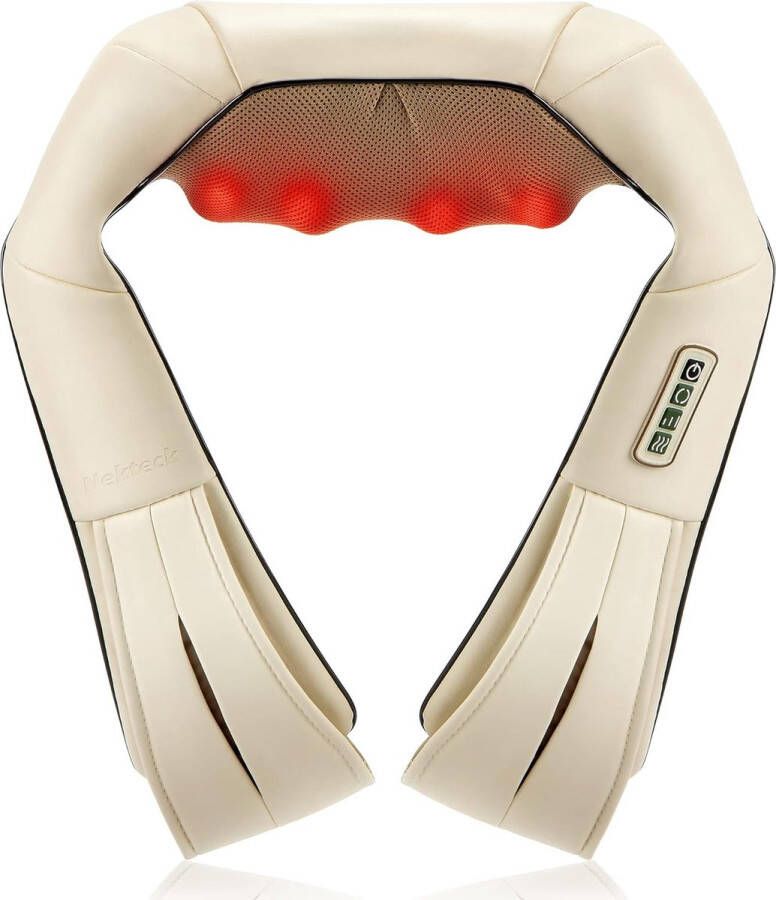 Diep knedend massagekussen met warmte auto bureaustoel massager nek schouder rug taille massager kussen Beige