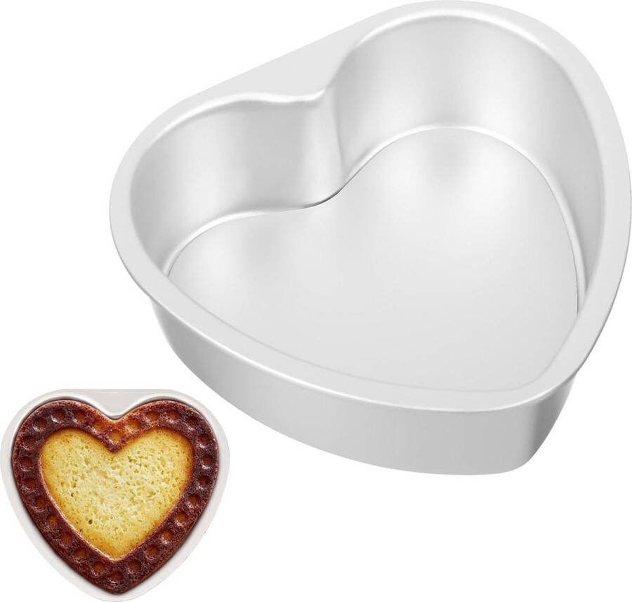 Diepe 6-Inch Hart Cake Pan Verwijderbare Bodem Aluminium Cheesecake Pan Chiffon Cake Bakvorm