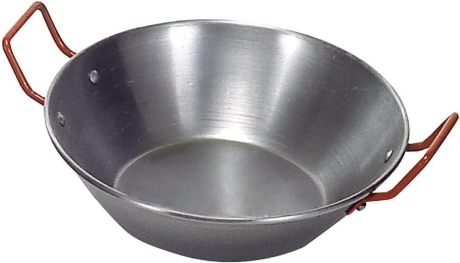 Diepe paella pan 50 cm diameter 18 liter gepolijst staal
