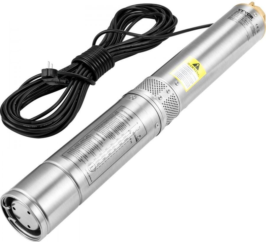 Diepe Put Dompelpomp Pijp Pomp RVS 750W 105 L min Stroom 62M Opvoerhoogte