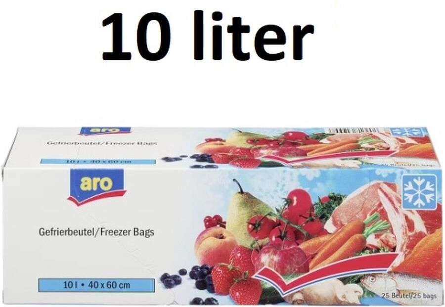 Diepvrieszakjes 10 liter 25 diepvrieszakken transparant 40 x60 cm Vershoudzakjes voor in de vriezer Lekvrij Boterhamzakjes