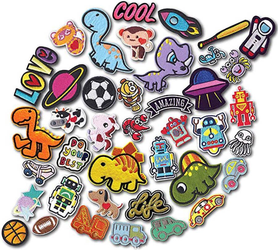 Dier Auto Dinosaurus Robot Series -40 delige set -stof & strijk applicatie