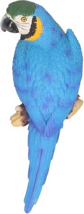 Merkloos Dierenbeelden Ara Papegaai Blauwe Vogel Decoratie Beeldje Vogel Blauw 30 Cm