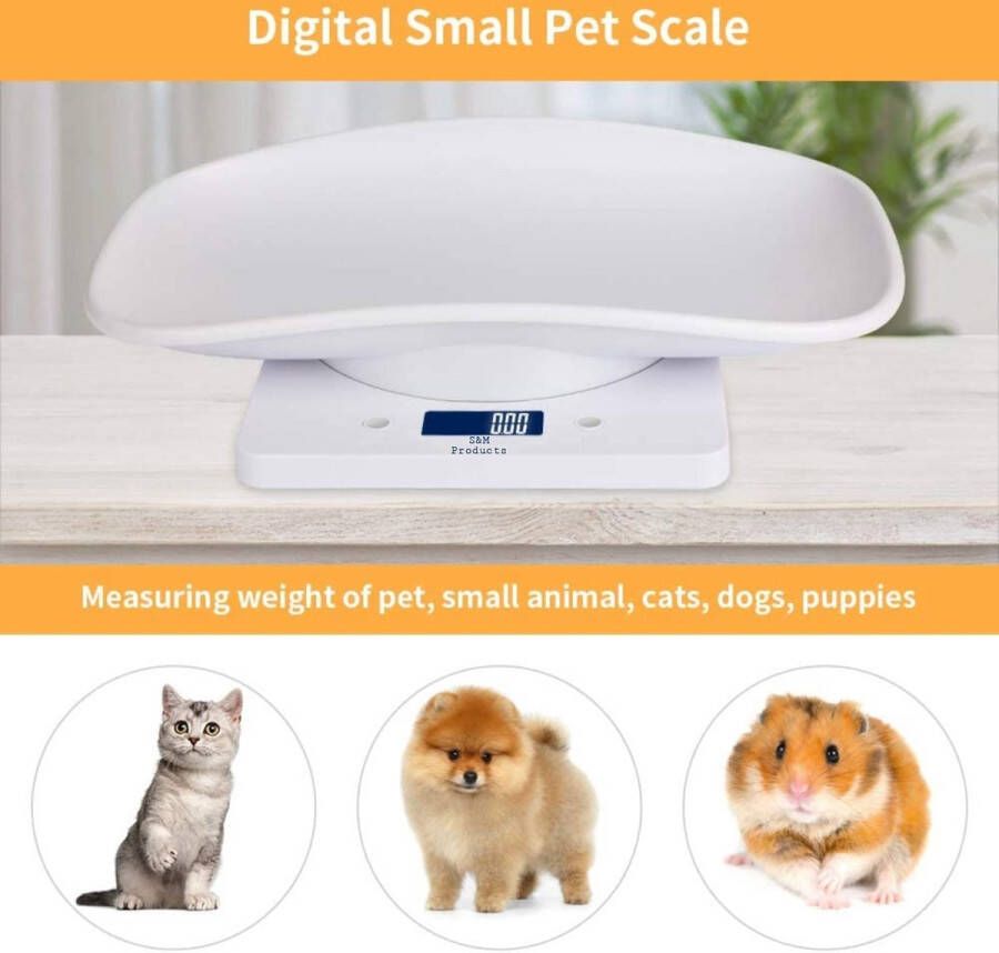 Dierenweegschaal voor kleine dieren- Digitaal Weegschaal -Kitten Puppy 10 kg-Kleine Weegschaal