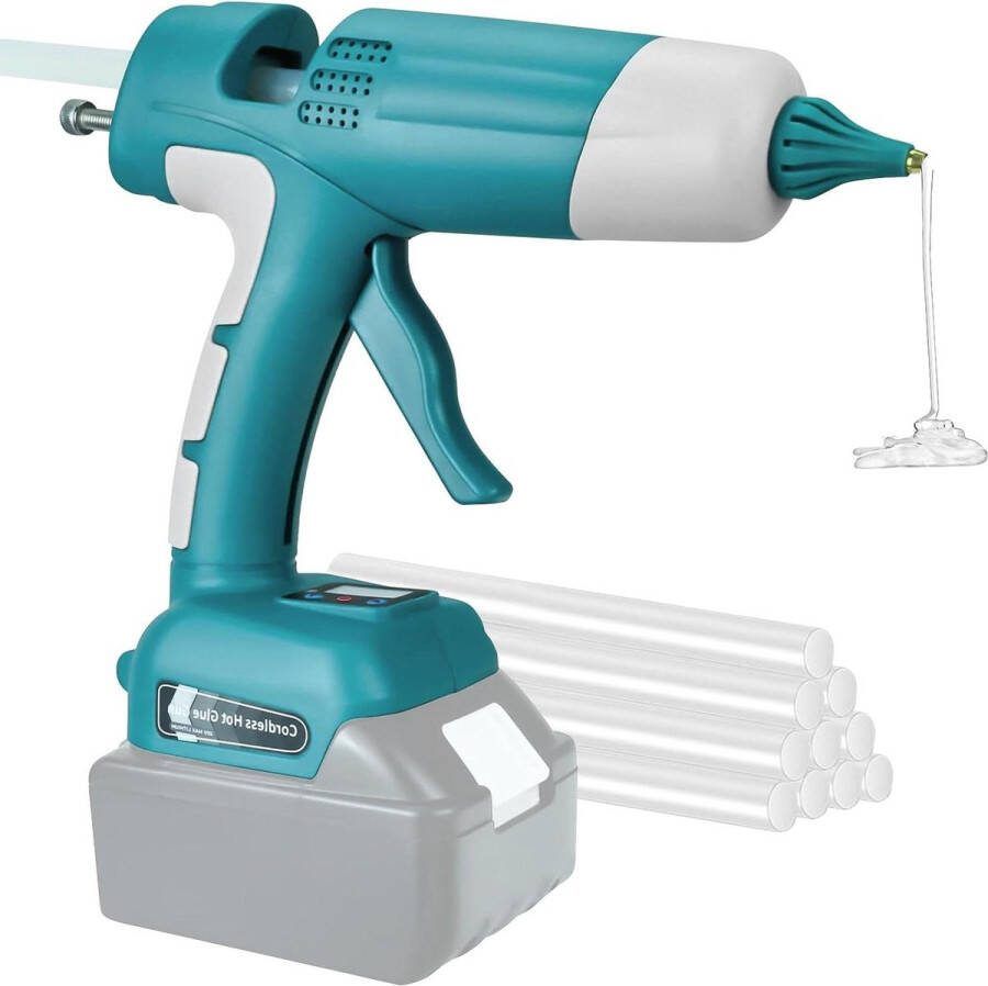 Digitaal draadloos lijmpistool met 10 lijmpisten Voor doe-het-zelf en kantoorreparaties Compatibel met Makita accu 18V