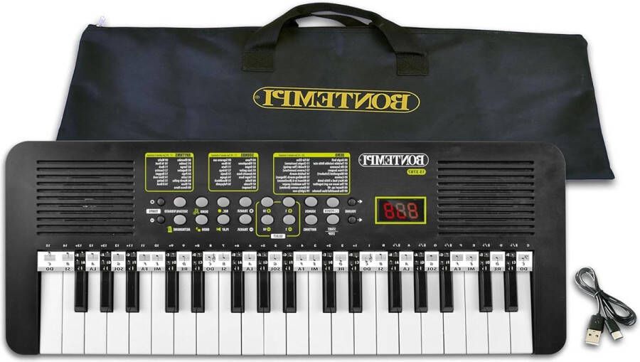 Digitaal toetsenbord 37 toetsen 2 cm staplengte hoofdtelefoonaansluiting pentagracmat-strepen metronoom transposer KeyRhythm 534 x 199 x 69 cm