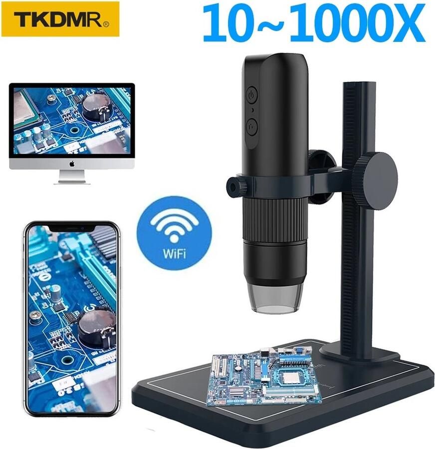Digitaal Vergroot Glas Digitale Microscoop Camera Microscoop 1000x Zwart