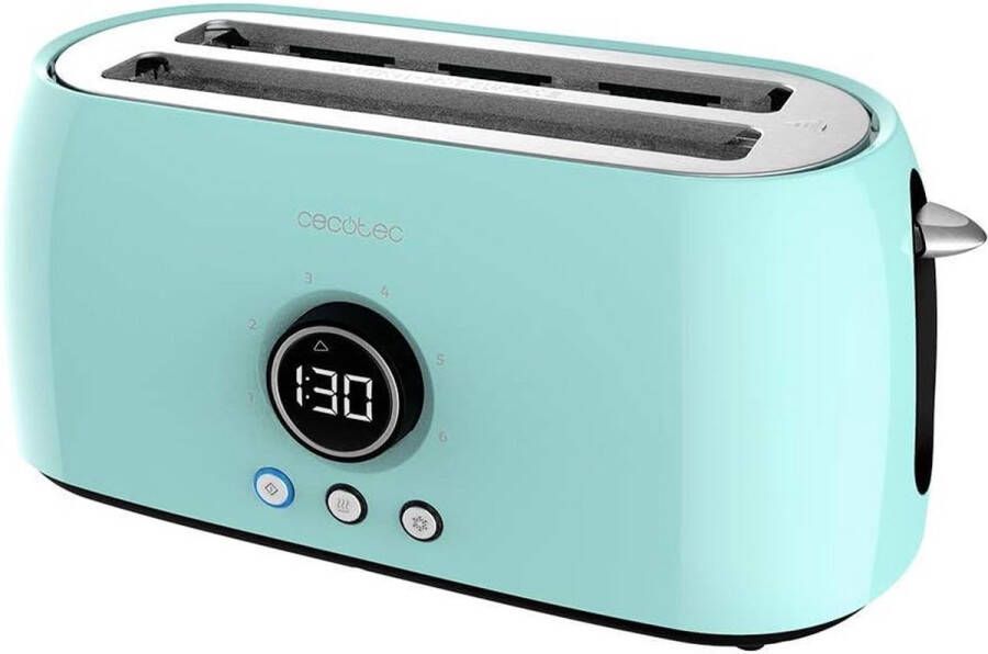 Digital Broodrooster Classic Toast 1500 Blue ExtraDouble. 1500 W 2 extra brede lange sleuven 3 vooraf ingestelde functies 6 toastniveaus