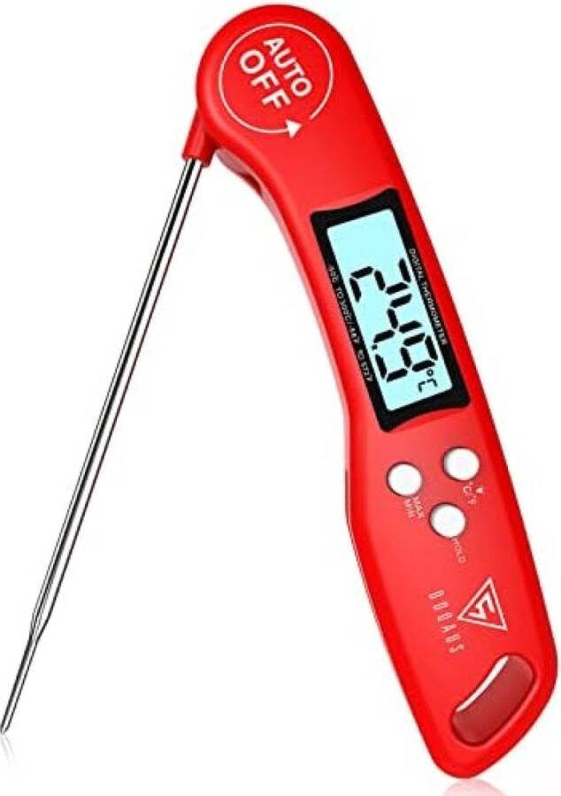 Digitale Braadthermometer met LCD-scherm Rood