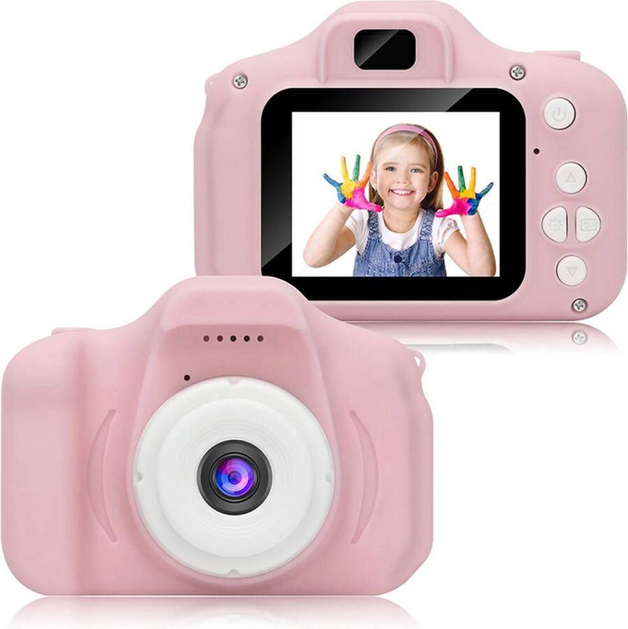 Digitale Camera voor Kinderen Roze Kindercamera Fotocamera voor Meisjes & Jongens Fototoestel voor Kids Vloggen Speelgoedcamera Hoge Kwaliteit Kindercamera met Veel Mogelijkheden & Opties