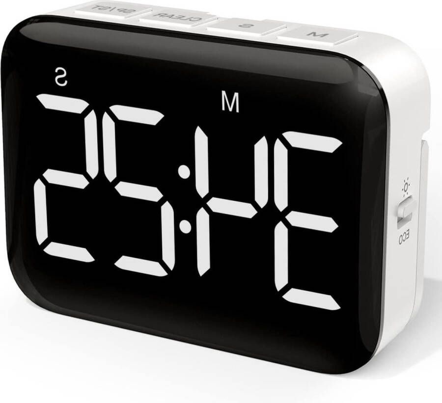 Digitale keukentimer Groot LED-display Magnetisch Timer voor kinderen en ouderen met instelbare helderheid Geluid Batterijen inbegrepen time timer