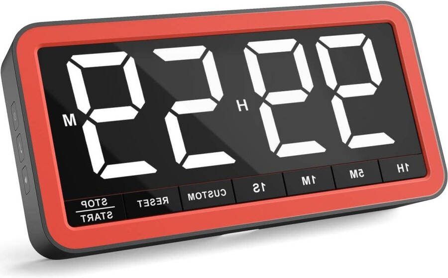 Digitale keukentimer met extra groot display 198 cm magnetische timer helderheid alarmen volumeniveaus batterijafteltimer koken klaslokaal Zwart Oranje kookwekker digitaal