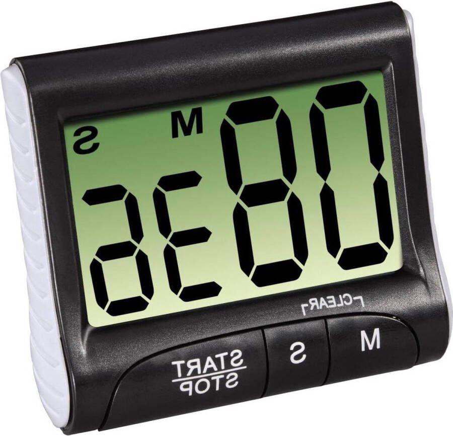 Digitale keukentimer met timer- en stop-klokfunctie magneetclip batterijen zwart kookwekker digitaal